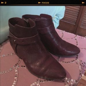 Clark’s Dark Wine leather ankle boots